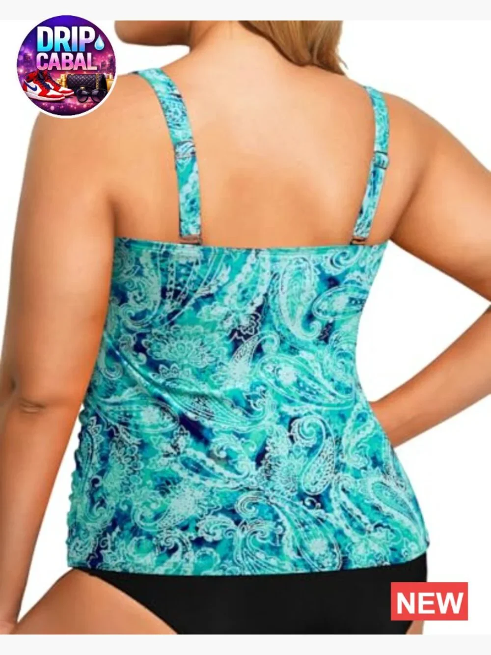 Plus Size Tankini Top Only Bandeau Swim Top Strapless Twist Front Bathing Suit